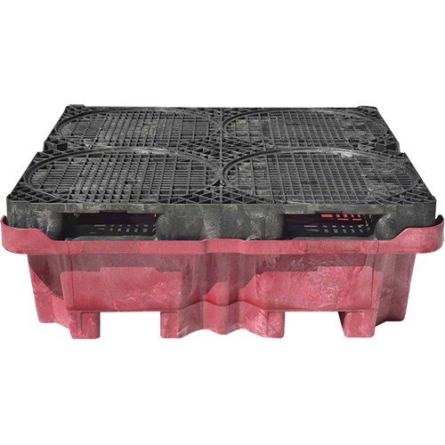 Palette de d&eacute;versement Ultra-Spill King, 4 barils, Capacit&eacute; de d&eacute;versement 85 gal. US, 51" x 51" x 17,5" OSI Industrial Sales