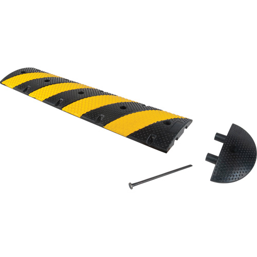 Speed Bump Kit, Rubber, 4' L x 11" W x 2" H OSI Industrial Sales