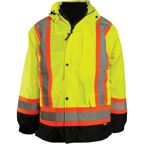 7-in-1 Jacket, Polyester, High Visibility Orange, X-Large OSI Industrial Sales