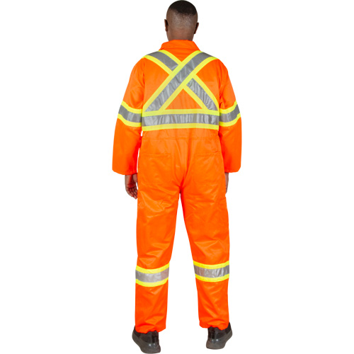 Unlined Safety Coveralls, Small, High Visibility Orange OSI Industrial Sales