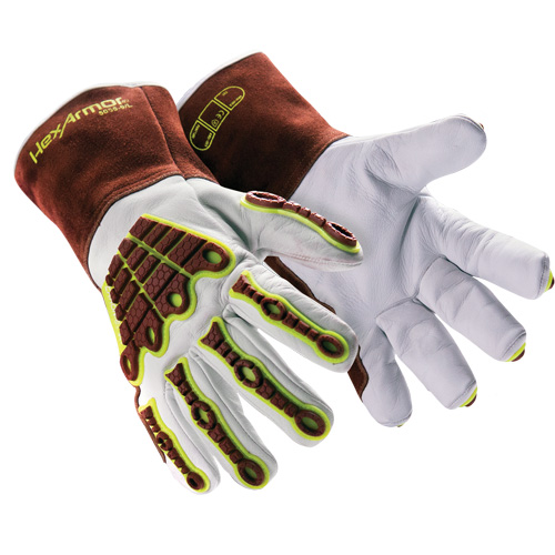 HeatArmor&reg; 5055 Welding Gloves, Grain Goatskin, Size Small/7 OSI Industrial Sales