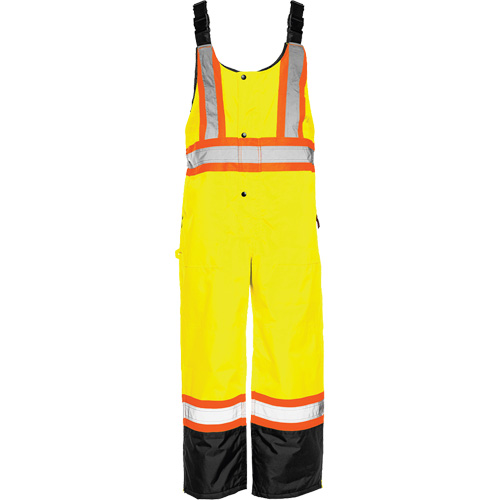TO1 Winter Traffic Overalls, Polyester, Small, Black/High Visibility Lime-Yellow OSI Industrial Sales