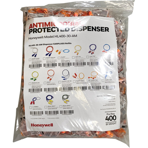 TF-30 Earplugs Refill for HL400 Dispenser, Bulk - Polybag, Corded OSI Industrial Sales