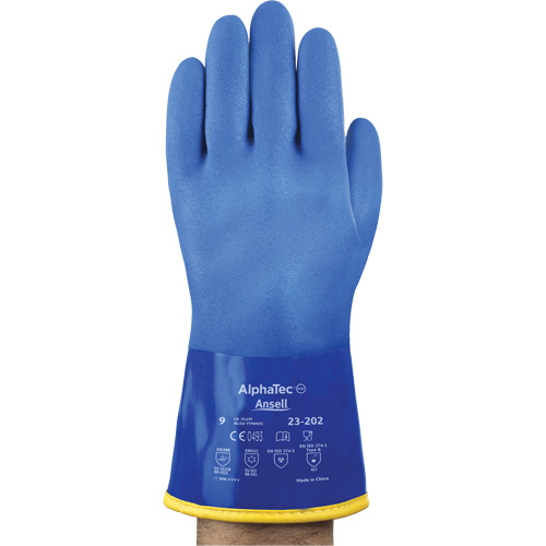 AlphaTec&reg; 23-202 PVC Gloves, Size 8, 11.8" L, Cotton, Fleece Inner Lining OSI Industrial Sales