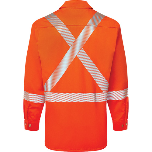 Ultrasoft&reg; Flame Resistant Deluxe Segmented Striped Work Shirt, 4X-Large, Orange OSI Industrial Sales