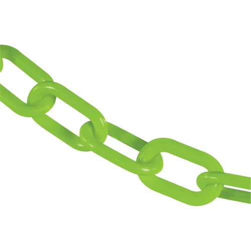Heavy-Duty Plastic Safety Chain, Green, 2" Link, 50' Length OSI Industrial Sales