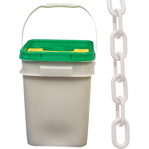 Heavy-Duty Plastic Safety Chain, White, 2" Link, 120' Length OSI Industrial Sales