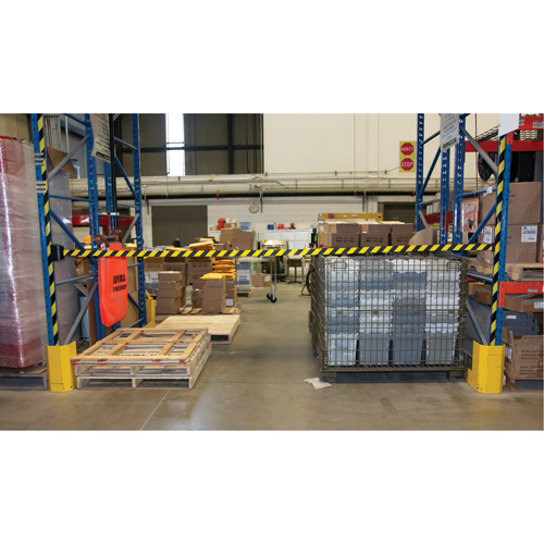 Magnetic Wall Mount Barrier with Magnetic Tape, Plastic, Magnetic Mount, 15', Black and Yellow Tape OSI Industrial Sales
