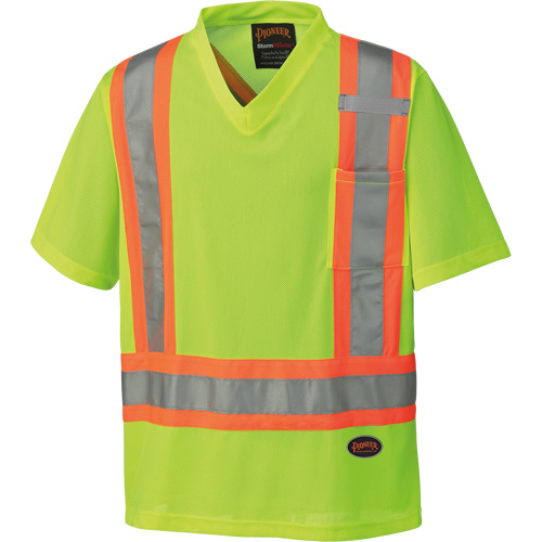 6989 Chandail pour la circulation en micromaille, T-petit, Jaune lime haute visibilit&eacute; OSI Industrial Sales