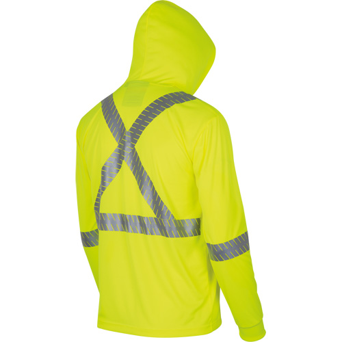 6965 Bird's-Eye Safety Hoodie, Small, High Visibility Lime-Yellow OSI Industrial Sales