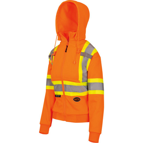 6924W Women's Fleece Hoodie with Zipper, Polyester, X-Small, High Visibility Orange OSI Industrial Sales