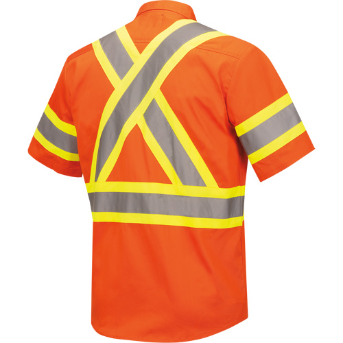 4442 Ultra Cool Short-Sleeved Safety Shirt, Cotton, Small, High Visibility Orange OSI Industrial Sales