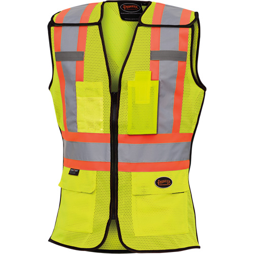 489 Women's High-Visibility Safety Tear-Away Vest, High Visibility Lime-Yellow, X-Small, Polyester OSI Industrial Sales