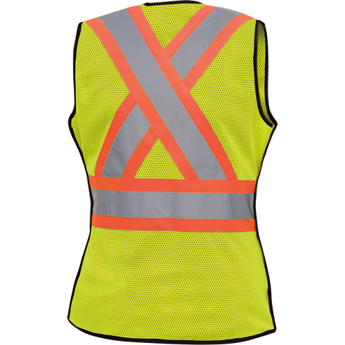489 Women's High-Visibility Safety Tear-Away Vest, High Visibility Lime-Yellow, X-Small, Polyester OSI Industrial Sales