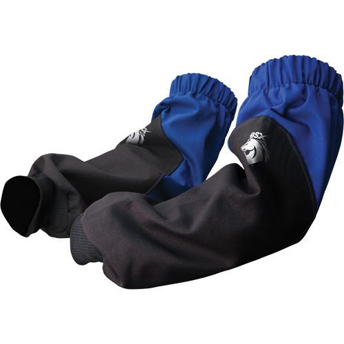 BSX&reg; FR Cotton Sleeves, 19" L, Black/Blue OSI Industrial Sales