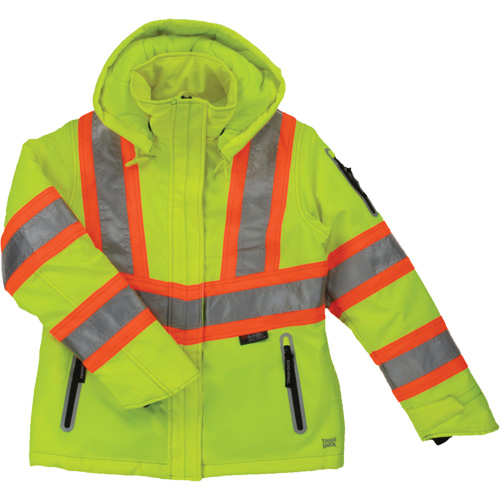 Womens Insulated Flex Safety Jacket, Polyester, High Visibility Lime-Yellow, 2X-Large OSI Industrial Sales
