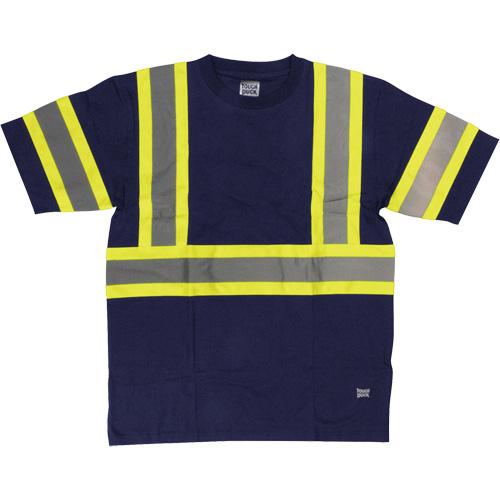 Short Sleeve Safety T-Shirt, Cotton, X-Small, Navy Blue OSI Industrial Sales