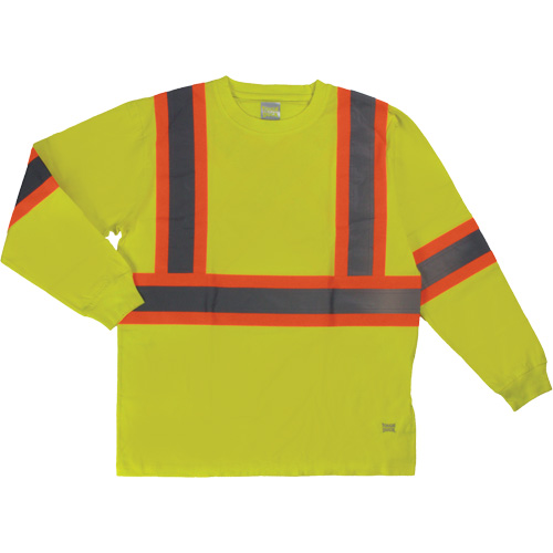 T-shirt de s&eacute;curit&eacute; &agrave; manches longues, Coton, T-petit, Jaune lime haute visibilit&eacute; OSI Industrial Sales