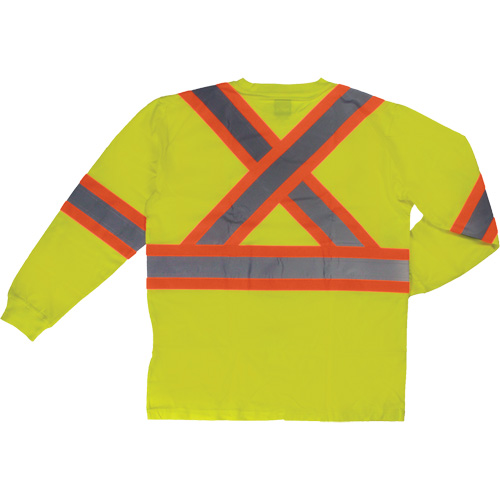 T-shirt de s&eacute;curit&eacute; &agrave; manches longues, Coton, T-petit, Jaune lime haute visibilit&eacute; OSI Industrial Sales