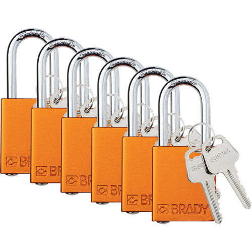 Cadenas de s&eacute;curit&eacute;, Cadenas de s&eacute;curit&eacute;, Cl&eacute;s diff&eacute;rentes, Aluminium, Largeur de 1-1/2" OSI Industrial Sales
