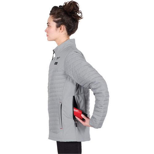 Manteau chauffant M12 Axis avec pile, Femmes, 2T-Grand, Gris OSI Industrial Sales