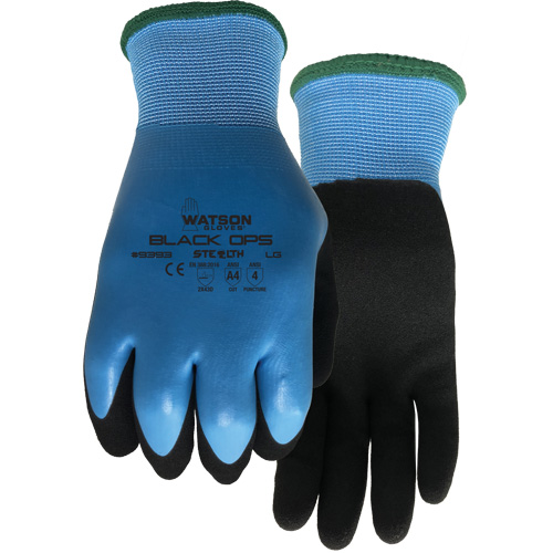 Gants hydrofuges Stealth Black Ops, Taille Petit, Calibre 15, Rev&ecirc;tement Latex de caoutchouc, Enveloppe en Fibre de verre/Polyester, ASTM ANSI niveau A4 OSI Industrial Sales