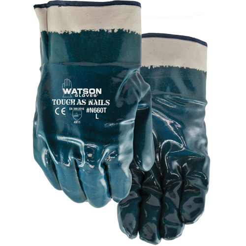 Gants r&eacute;sistants aux produits chimiques Tough-As-Nails, Taille T-Grand, Coton/Nitrile OSI Industrial Sales