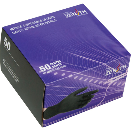 Emballages de gants jetables pour machine distributrice, Petit, Nitrile, 5 mils, Sans poudre, Noir, Classe 2 OSI Industrial Sales