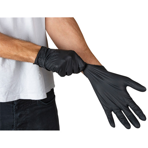 Emballages de gants jetables pour machine distributrice, Petit, Nitrile, 5 mils, Sans poudre, Noir, Classe 2 OSI Industrial Sales