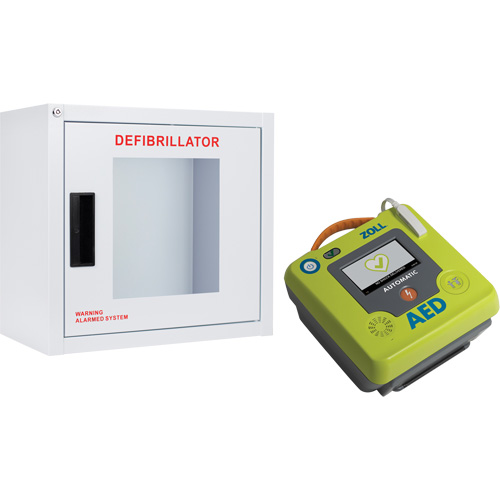 AED 3 AED & Wall Cabinet Kit, Semi-Automatic, French, Class 4 OSI Industrial Sales