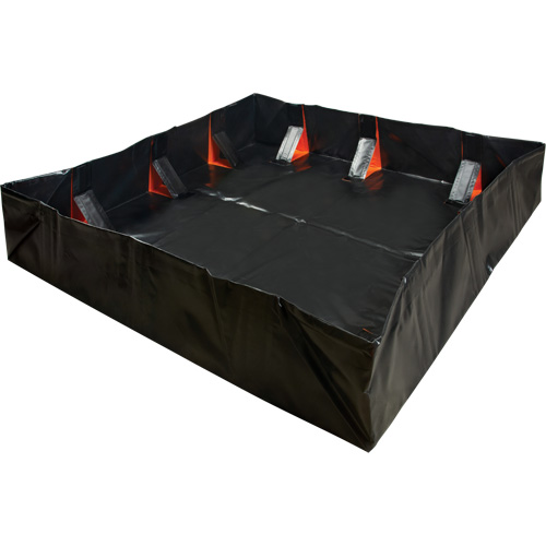 IBX Wall Pop-Up Berm, 1077 US gal. Capacity, 12' W x 12' L x 12" H, Snap-Up Bracket OSI Industrial Sales