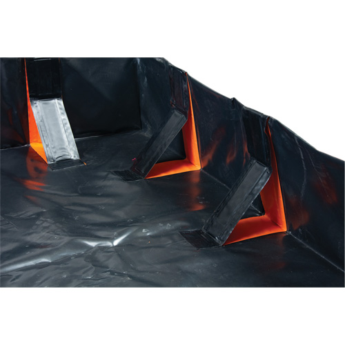 IBX Wall Pop-Up Berm, 1077 US gal. Capacity, 12' W x 12' L x 12" H, Snap-Up Bracket OSI Industrial Sales