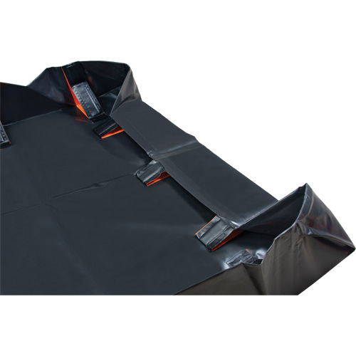 IBX Wall Pop-Up Berm, 1077 US gal. Capacity, 12' W x 12' L x 12" H, Snap-Up Bracket OSI Industrial Sales