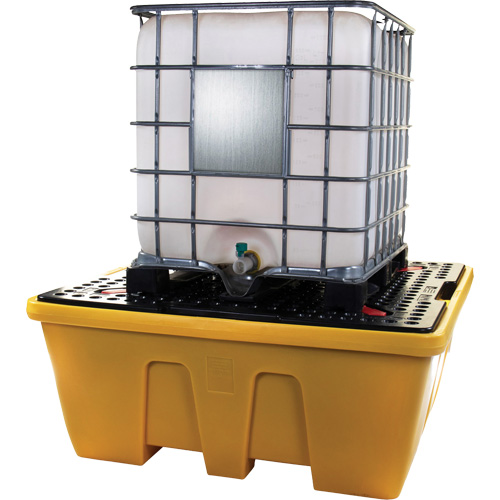 Palette de d&eacute;versements IBC, Capacit&eacute; de d&eacute;versement 333 gal. US, 66" x 66" x 27,5" OSI Industrial Sales