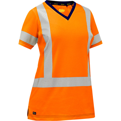 Chemise &agrave; manches courtes et X au dos Bisley pour femmes, Poly-coton, Petit, Orange haute visibilit&eacute; OSI Industrial Sales