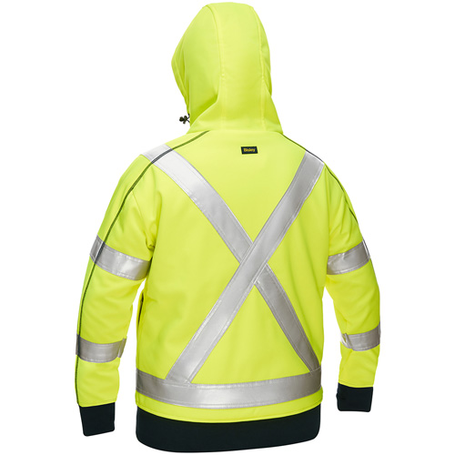 Bisley&reg; X-Back Women's Contoured Full Zip Hooded Sweatshirt with Sherpa Lining, 2X-Large, High Visibility Lime-Yellow OSI Industrial Sales