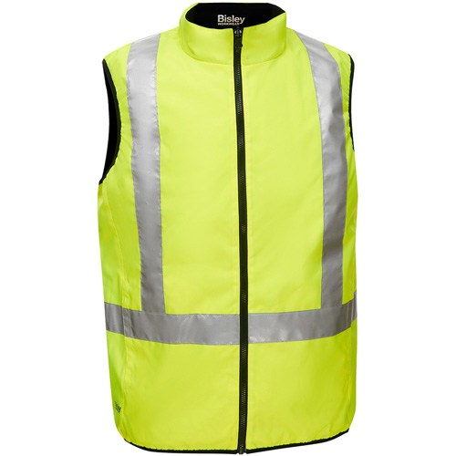 Veste bouffante r&eacute;versible avec X au dos Bisley, Jaune lime haute visibilit&eacute;, 2T-Grand, Polyester OSI Industrial Sales