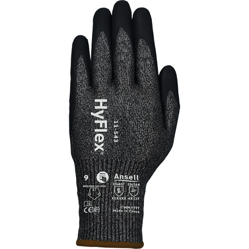 Gants r&eacute;sistants &agrave; la coupe HYFLEX 11-543, Taille 6, Calibre 13, Rev&ecirc;tement Nitrile, Enveloppe en Nylon/Acier inoxydable/PEHP/Spandex, ASTM ANSI niveau A7/EN 388 niveau F OSI Industrial Sales