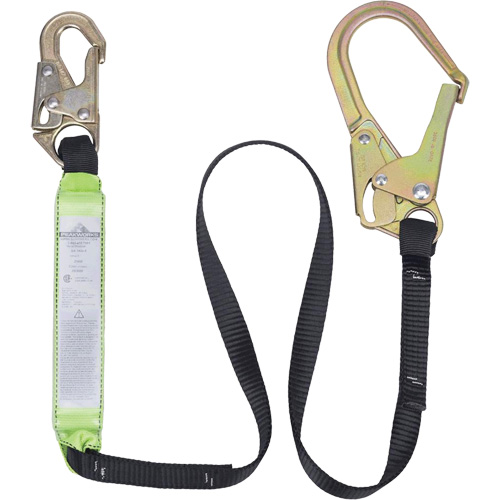 SA-6402-6 Shock Absorbing Lanyard, 6', Form Hook Center, Snap Hook Leg Ends, Polyester OSI Industrial Sales