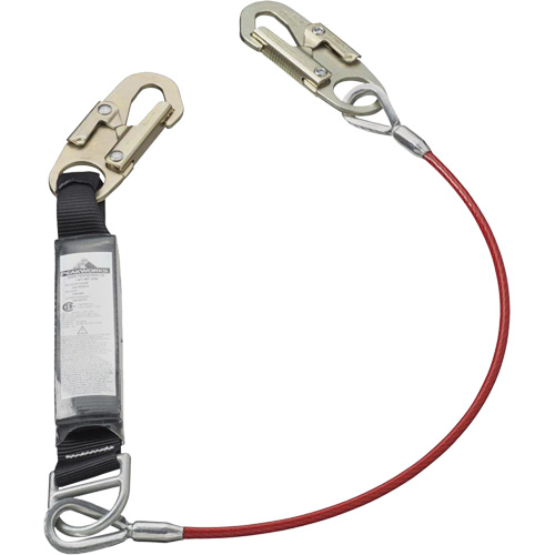 SA-5500-4 Shock Absorbing Lanyard, 4', Snap Hook Center, Snap Hook Leg Ends, Galvanized Steel OSI Industrial Sales