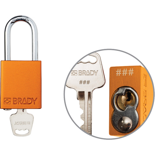 Cadenas de verrouillage de s&eacute;curit&eacute; Velocity Plus, Orange, Cl&eacute;s identiques, Aluminium, Largeur de 1-1/2" OSI Industrial Sales