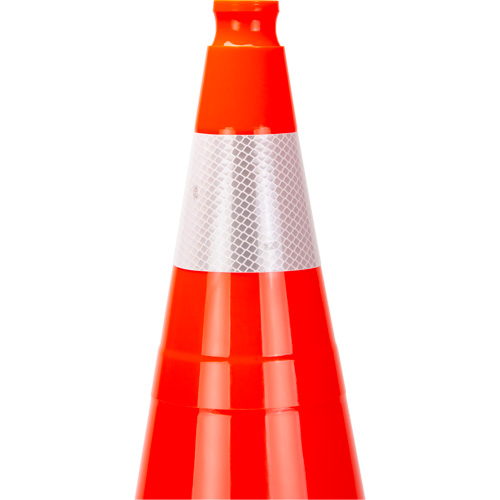 C&ocirc;ne de signalisation de premi&egrave;re qualit&eacute;, 28", Orange, Bande(s) r&eacute;fl&eacute;chissante(s) 4" OSI Industrial Sales