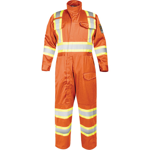 Combinaison ignifug&eacute;e avec bandes haute visibilit&eacute;, Taille Petit, Orange OSI Industrial Sales