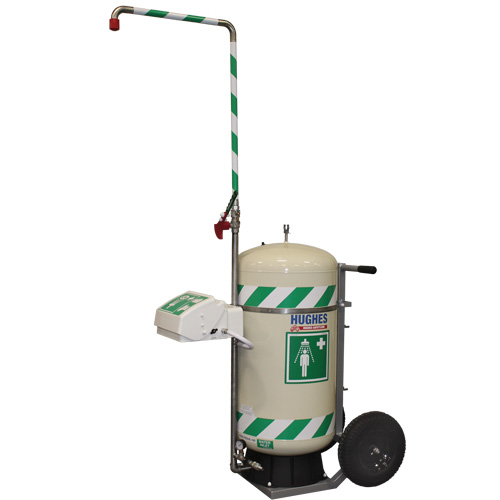 Douche d'urgence mobile et ind&eacute;pendant avec douche oculaire et faciale, Capacit&eacute; 30 gal., Conformit&eacute; Aucune OSI Industrial Sales
