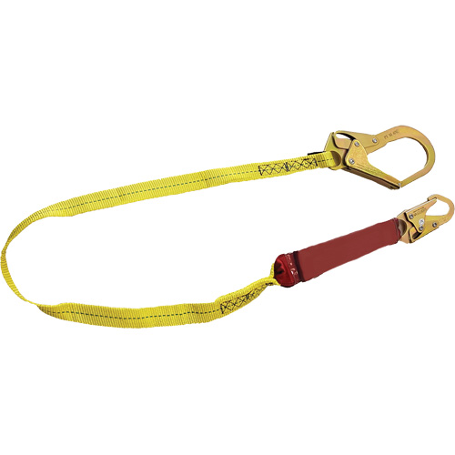 External Energy Absorber Lanyard with 2-1/4" Hook, 6', Snap Hook Center, Snap Hook Leg Ends, Polyester OSI Industrial Sales