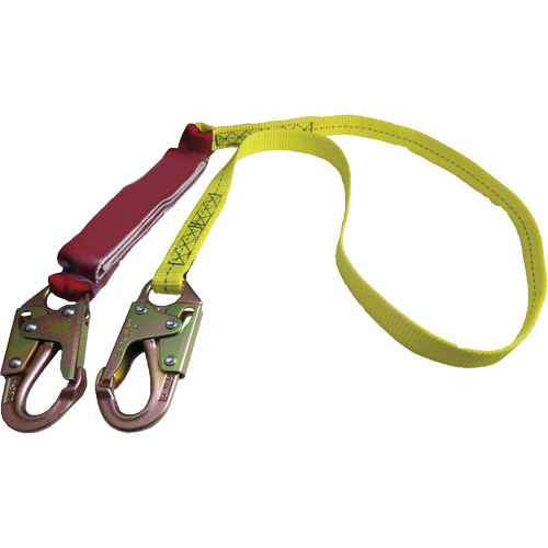 External Energy Absorber Lanyard with 3/4" Hook, 6', Snap Hook Center, Snap Hook Leg Ends, Polyester OSI Industrial Sales