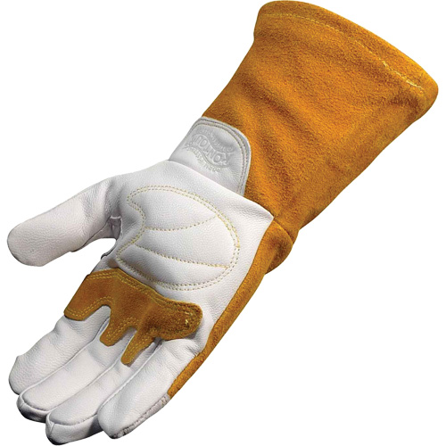 Caiman&reg; Premium TIG/MIG Welder's Gloves with FR Insulated Split Cowhide Back, Grain Goatskin, Size Large OSI Industrial Sales