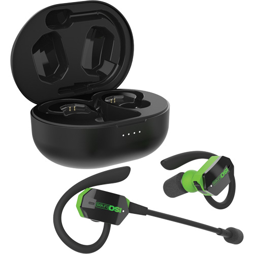 Black & Green UltraComm Aware Bluetooth Earbuds OSI Industrial Sales