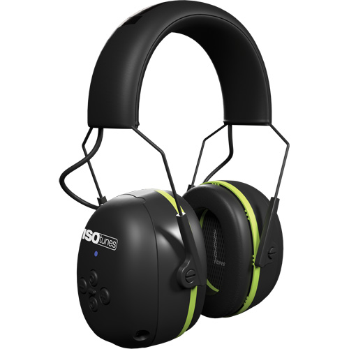 Black & Green Air Defender Bluetooth Earmuffs, Headband Style, 24 dB OSI Industrial Sales