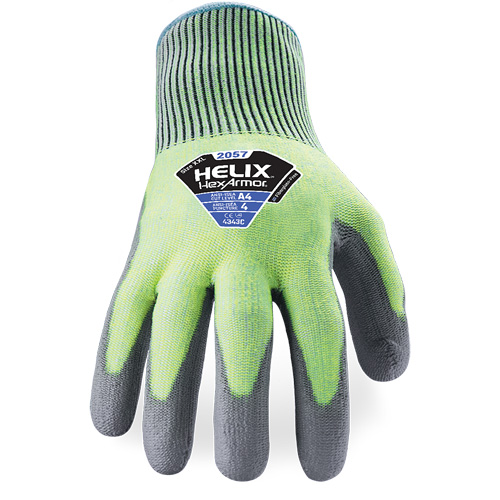Gants r&eacute;sistant &agrave; la coupe & l'abrasion Helix 2057, Taille 6/T-petit, Calibre 13, Rev&ecirc;tement Polyur&eacute;thane, Enveloppe en PEHP, ASTM ANSI niveau A4/EN 388 niveau C OSI Industrial Sales